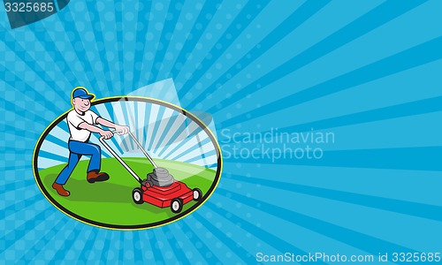 Image of Business card Lawnmower Man Lawnmowing