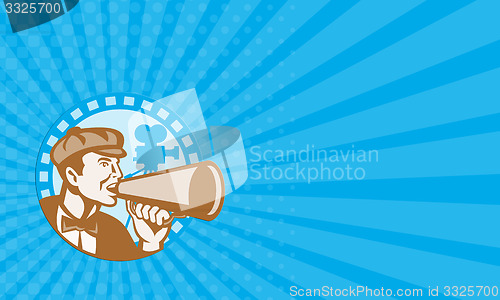 Image of Business card Movie Film Director With Bullhorn And Camera Retro