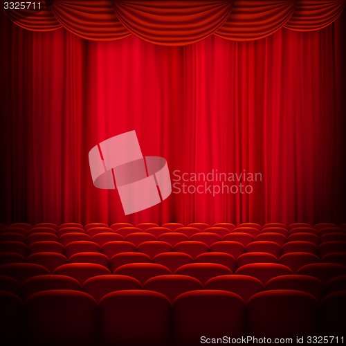 Image of Red curtain template. EPS 10