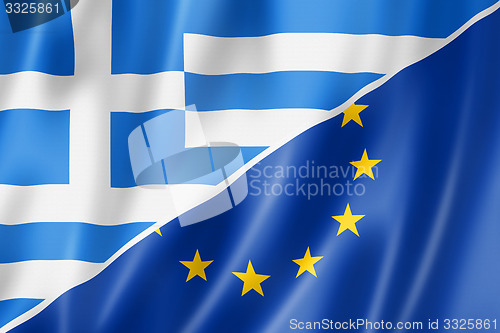 Image of Greece and Europe flag