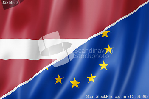 Image of Latvia and Europe flag