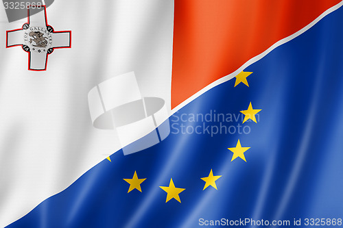 Image of Malta and Europe flag