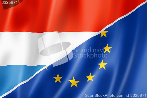 Image of Luxembourg and Europe flag