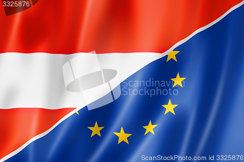 Image of Austria and Europe flag