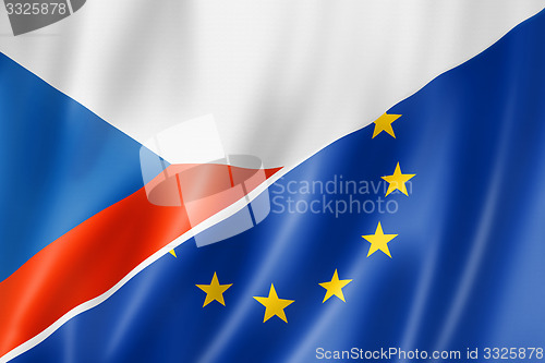 Image of Czech Republic and Europe flag