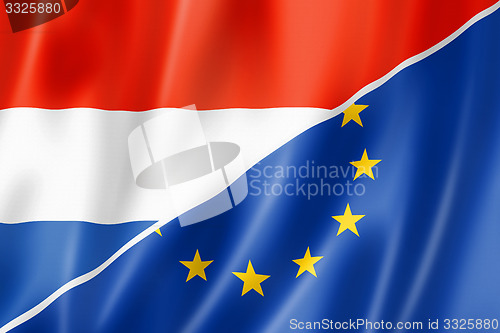Image of Netherlands and Europe flag