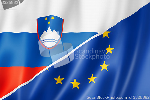 Image of Slovenia and Europe flag