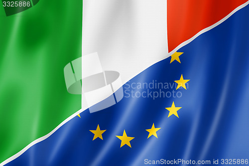 Image of Italy and Europe flag