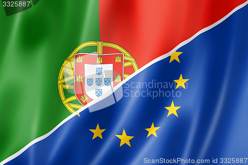 Image of Portugal and Europe flag