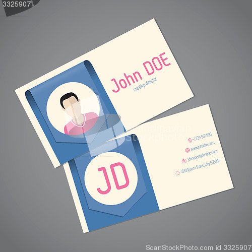 Image of Business card template with arrow ribbon