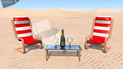 Image of champagne in the desert