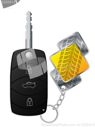 Image of Car remote with tire tread keyholder
