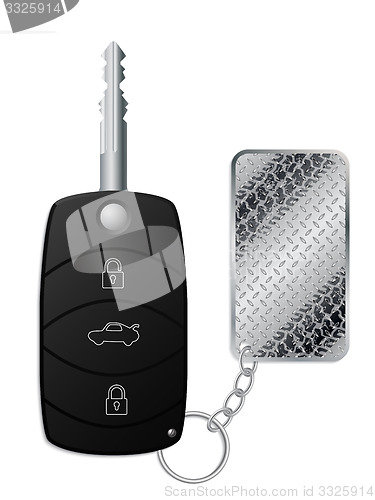 Image of Car remote key with industrial tire tread keyholder