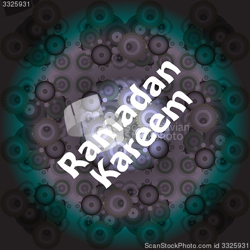 Image of Calligraphy of Arabic text of Ramadan Kareem for the celebration of Muslim community festival.