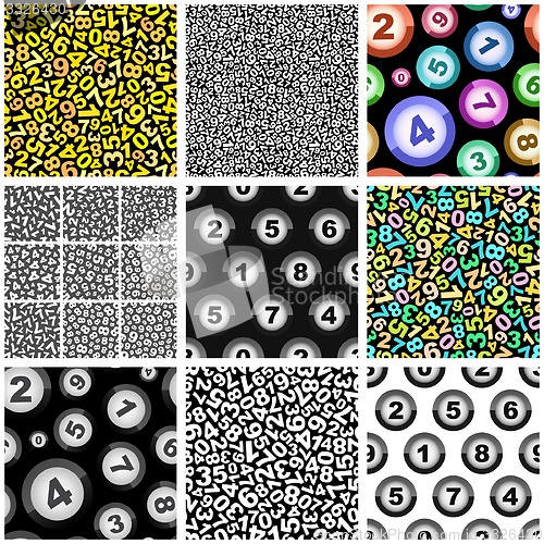 Image of Numbers. Seamless pattern.