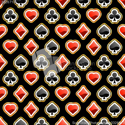 Image of Card suits. Seamless pattern.