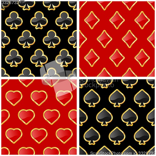 Image of Card suits. Seamless pattern.