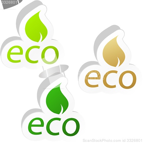 Image of Set of eco friendly signs.