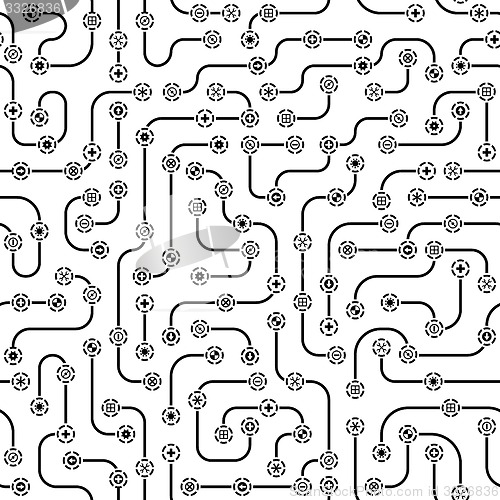 Image of Electronic circuit board. Seamless pattern.