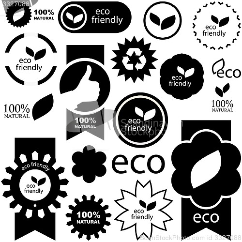 Image of Set of eco friendly signs.