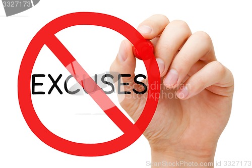 Image of Excuses Prohibition Sign Concept