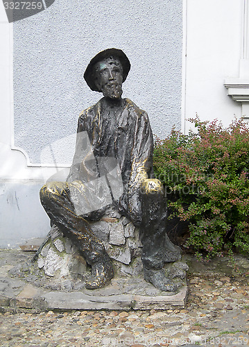 Image of statue of Dura Jak?ic famous Serbian poet painter writer in bohe