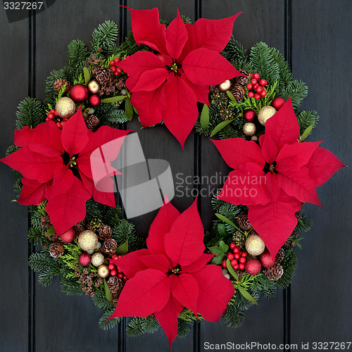 Image of Poinsettia Flower Wreath