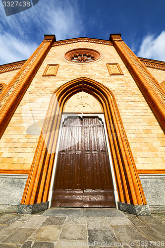 Image of  lombardy    in  the villa cortese   old   church  closed brick 