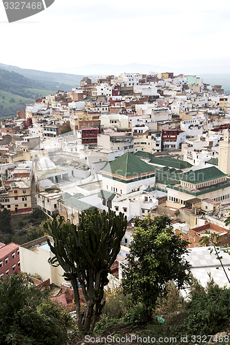 Image of constructions from high in the            morocco africa field  