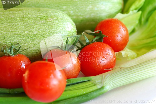 Image of Fresh tomatoes and squash