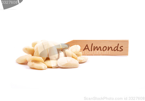 Image of Blanched almonds at plate