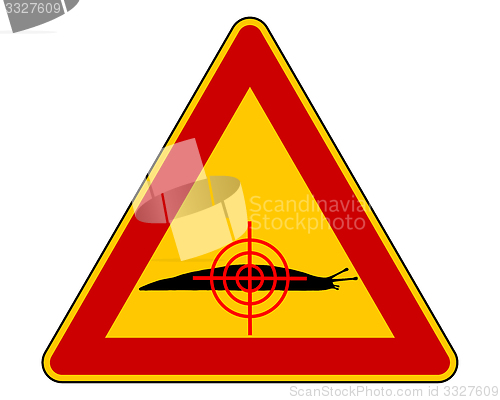 Image of Aim at slugs warning sign