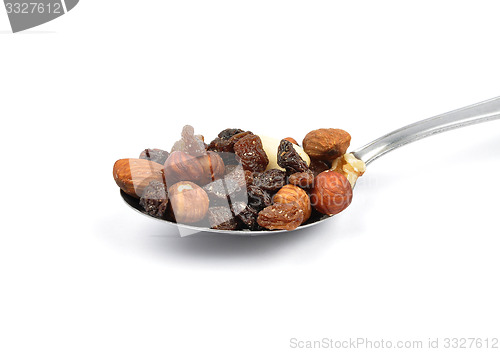 Image of Trail mix on spoon