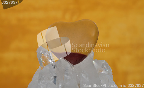 Image of Mookait on rock crystal