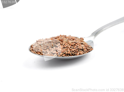 Image of Flax seed on spoon