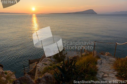 Image of Scenic view of a small island