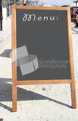 Image of Restaurant menu chalkboard 