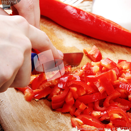 Image of Chopping vegetables