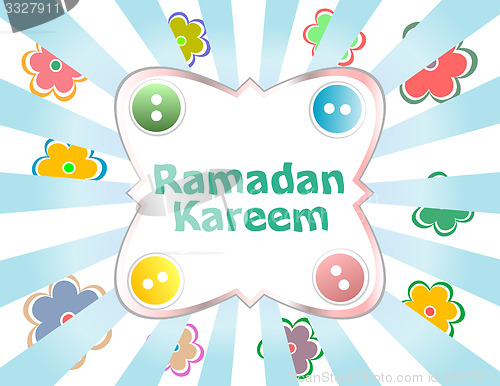 Image of Arabic Islamic calligraphy of text Ramadan Kareem