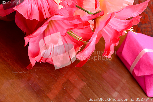 Image of Colorful decoration artificial flower (vintage)