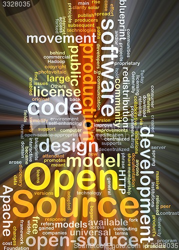 Image of Open source background concept glowing