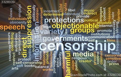 Image of Censorship background concept glowing