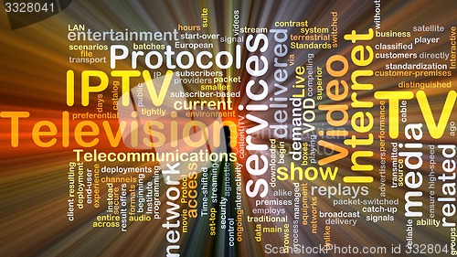 Image of Internet protocol television IPTV background concept glowing