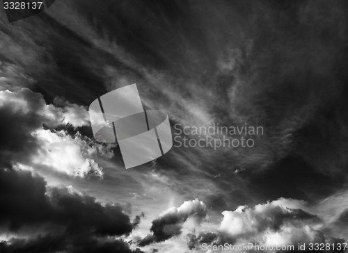 Image of Black and white cloudscape background