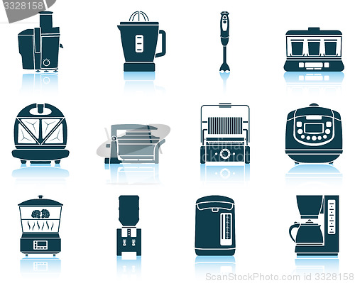 Image of Set of kitchen equipment icons