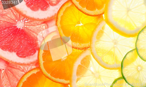 Image of Sliced citrus fruits 