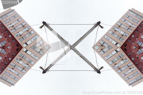 Image of Abstrac background -  pattern of windows in modern apartment building  