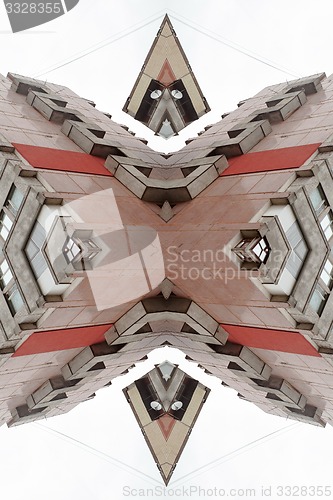 Image of Abstrac background -  pattern of windows in modern apartment building  