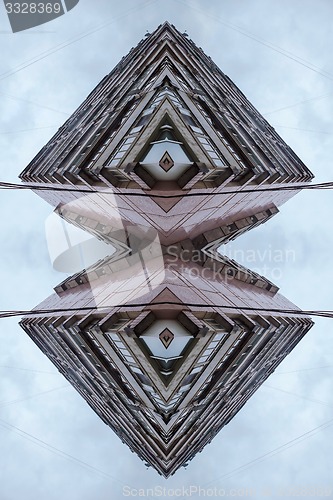 Image of Abstrac background -  pattern of windows in modern apartment building  