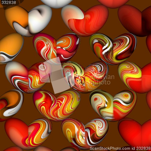 Image of Abstract  hearts 3d background